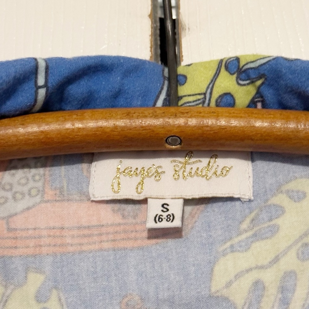 Jaye’s Studio Cotton Pajama Set Size Small Tropical Jungle Animal Print Ruffle - Picture 3 of 11